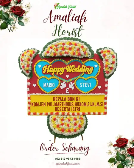 Papan Bunga Pernikahan Santua